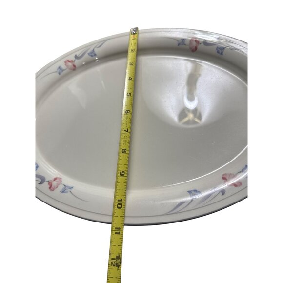 Lenox Chinastone Oval Platter Glories On Grey 14.5" Discontinued Made In USA - Picture 6 of 6